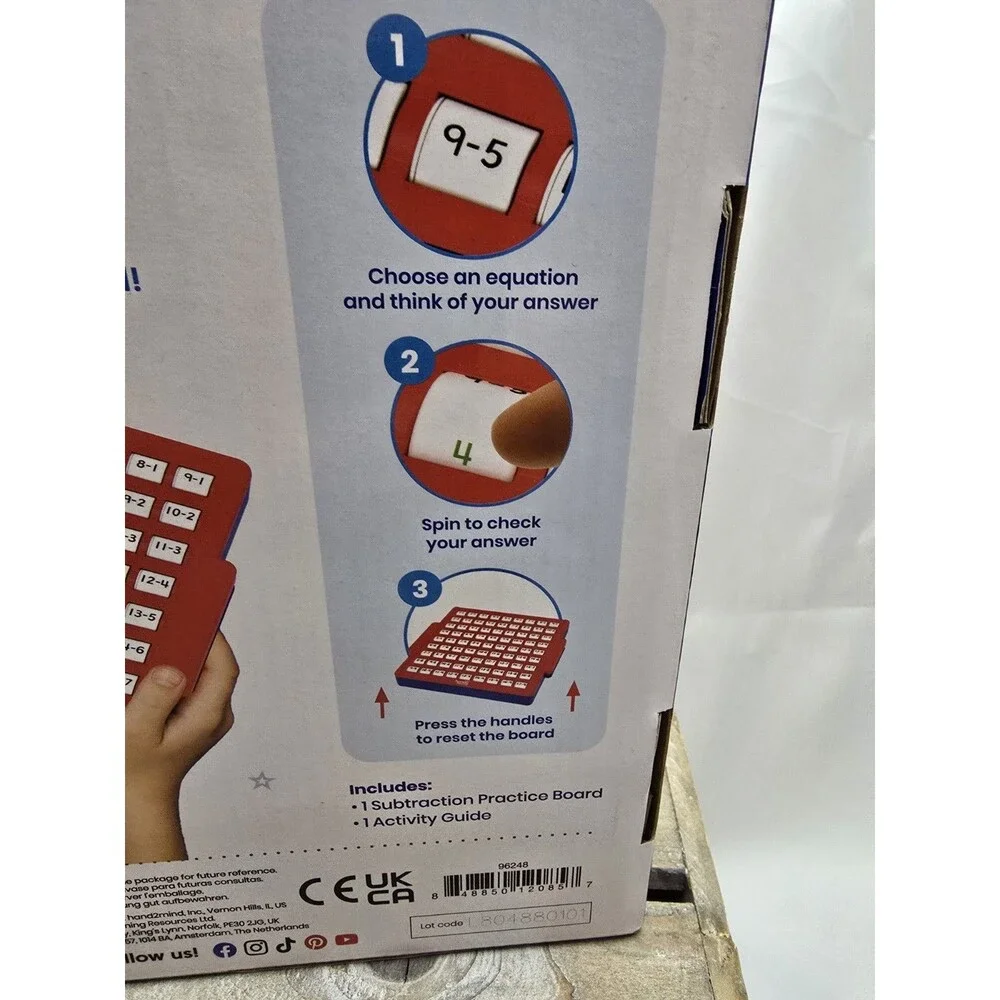 hand2mind Subtraction Practice Board Self Checking Math Learning Toy New Sealed